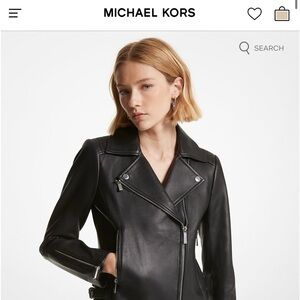 Michael Kors Genuine Leather Moto Jacket